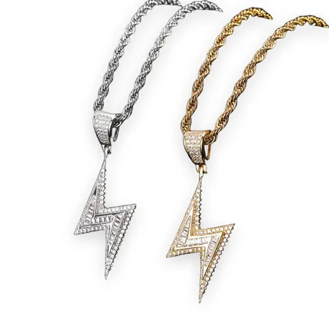 Baguette Lightning Bolt Pendant