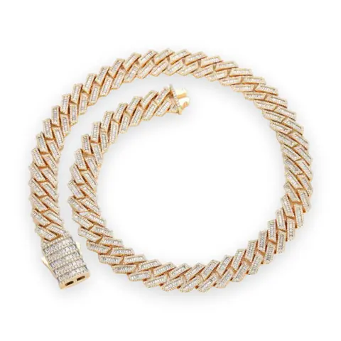 Baguette Prong Cuban Chain