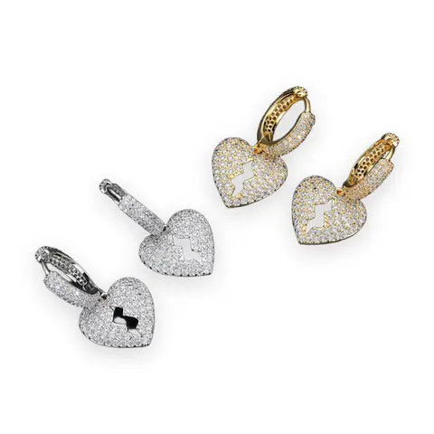 Broken Heart Huggie Drop Earrings