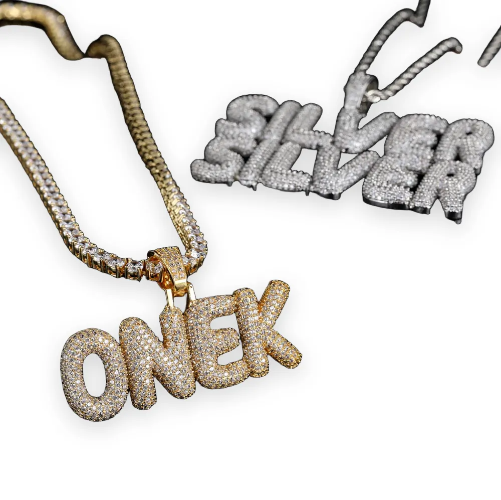Bubble Letter Custom Word Pendant