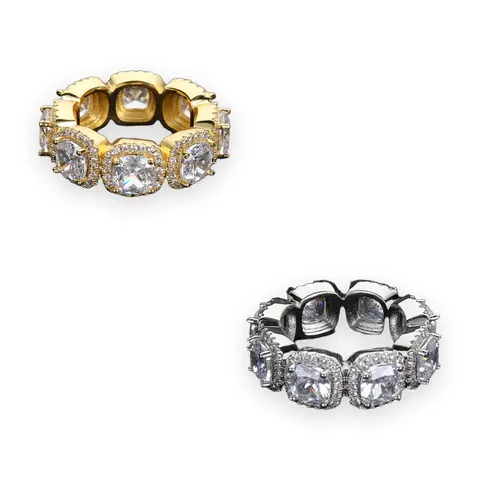 Cushion Halo Eternity Band