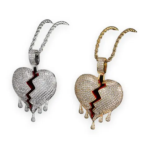 Dripping Broken Heart Pendant