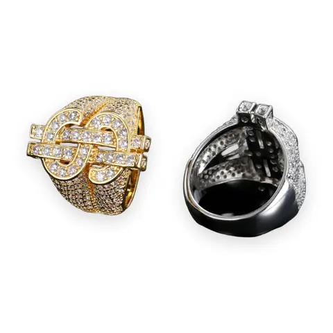 Iced Dollar Sign Ring