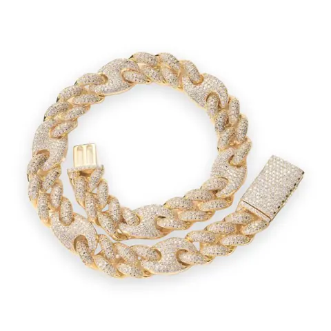 Iced Puffed Mariner Link Chain