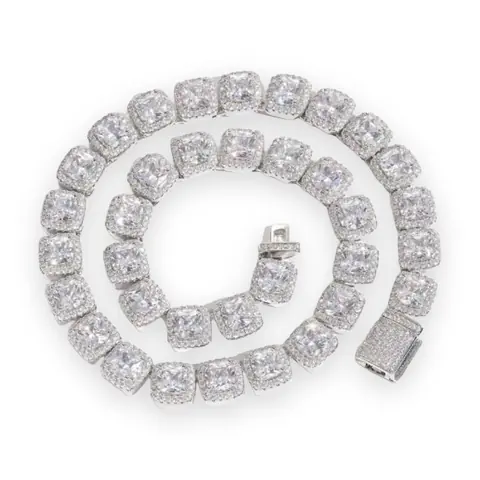 Large Square Halo Link Chain