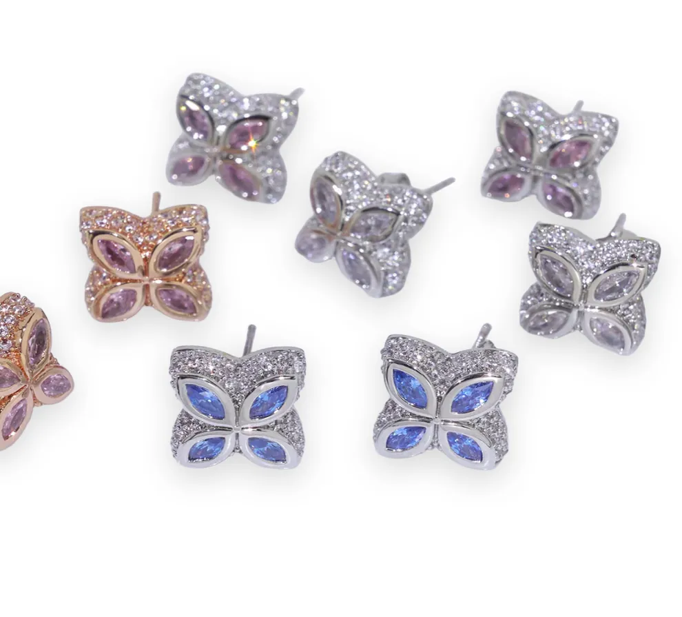 Marquise Petal Flower Stud Earrings
