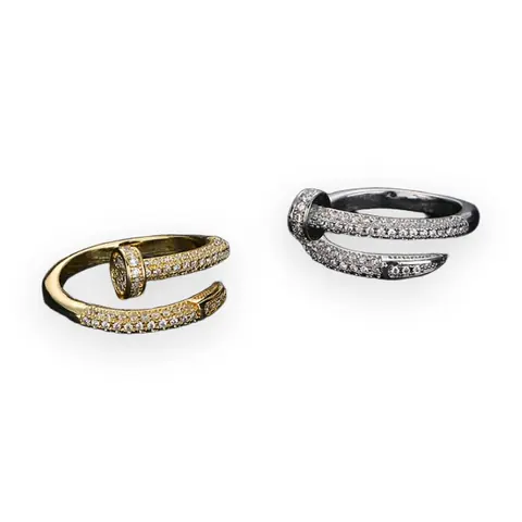 Nail Wrap Pave Ring