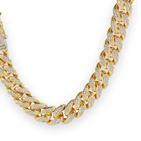 Open-Link Pave Cuban Chain