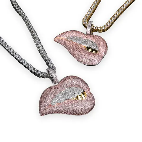 Pink Lip Bite Pendant