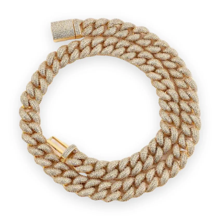Puffed Full-Pave Cuban Chain, 14mm