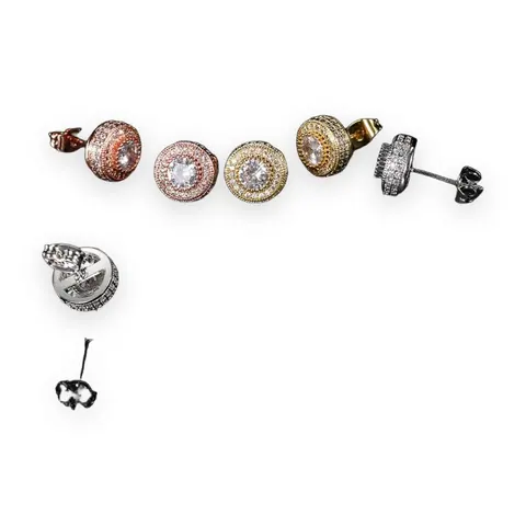 Round Halo Stud Earrings