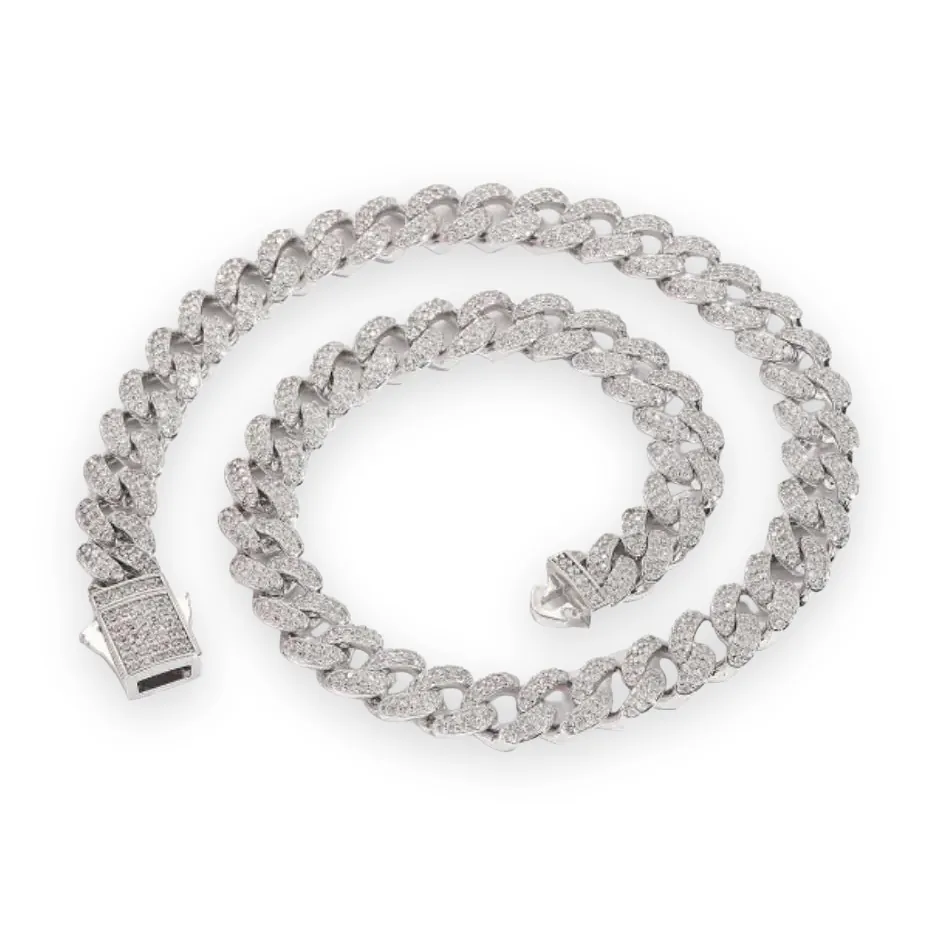 Rounded Iced Cuban Chain, 12mm
