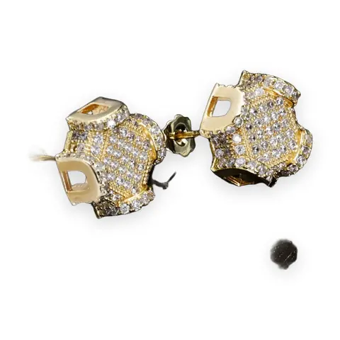 Sculpted Pave Stud Earrings
