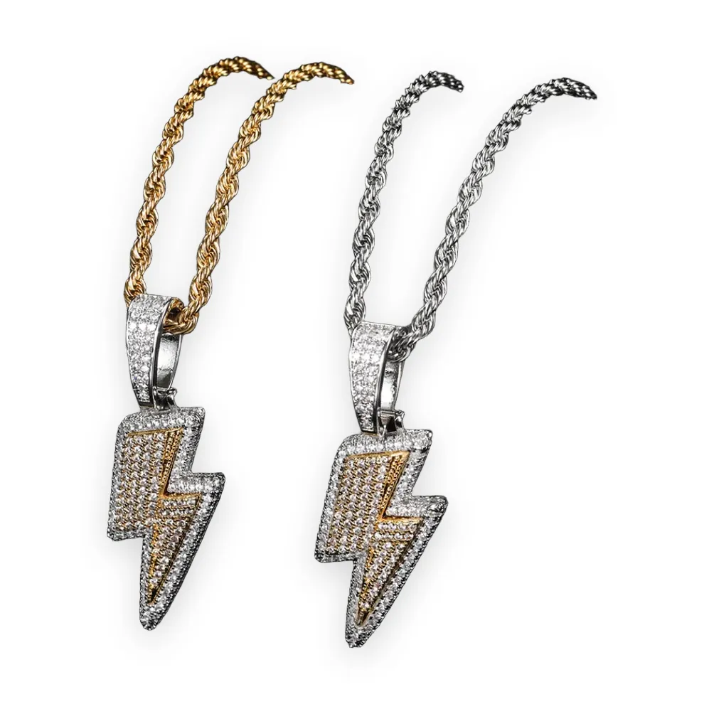 Two-Tone Lightning Bolt Pendant