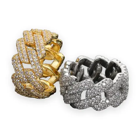 Wide Iced Cuban Link Ring